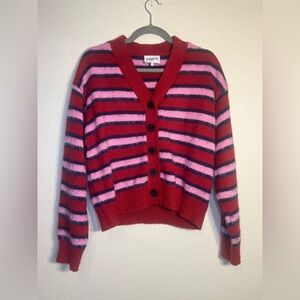 Frnch Anthropologie striped knit wool alpaca blend cardigan
